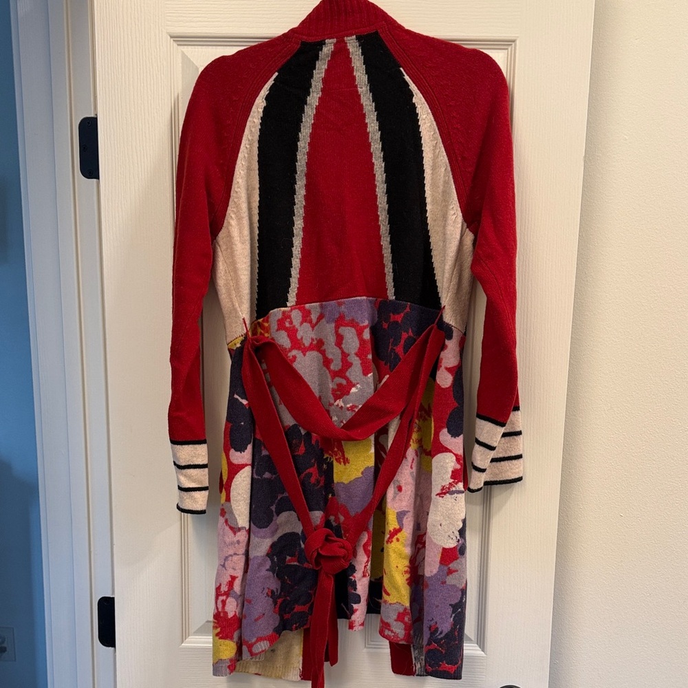 Anthropologie Sparrow Colorful Button-Up Cardigan Coat w/Belt - Picture 6 of 6